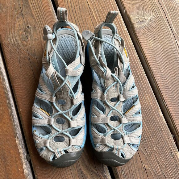 EUC KEEN Gray and Blue Whisper Water Sandals with Toe Protection in Women's 7.5 - Picture 1 of 12